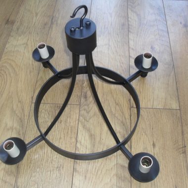 Hand forged wrought iron Pagham ball only 4 light chandelier