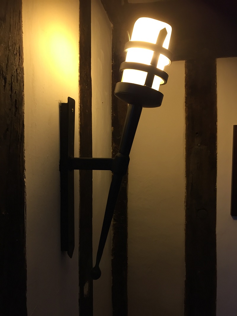 Hand forged wrought iron Portcullis single wall light