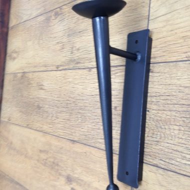 Hand forged wrought iron Goodwood single long point and ball wall light