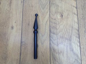 Hand forged wrought iron Faceted point and ball curtain pole finial