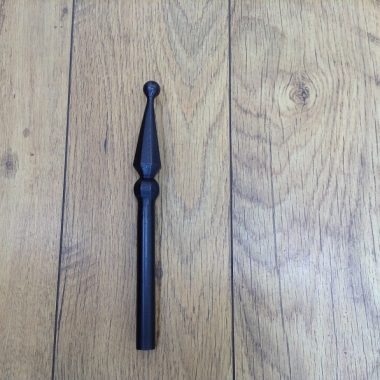 Hand forged wrought iron Faceted point and ball curtain pole finial